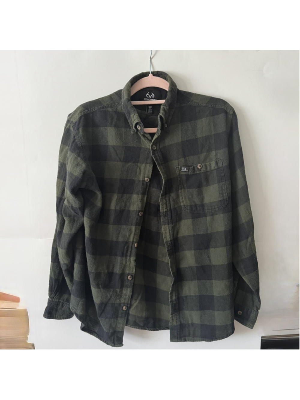 George Women’s Double Breasted Plaid Pea Coat Black/Grey/Pink Wool Blend Sz M
